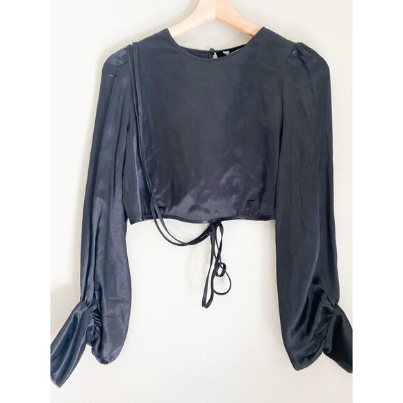 Zara Ballon Sleeve Satin Effect Top - Picture 4 of 7